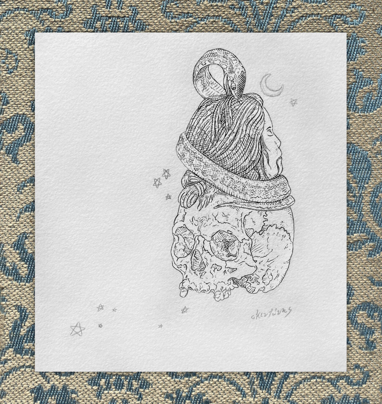 Study of netsuke, 2021. Pen and pencil on paper, 14x12,7cm